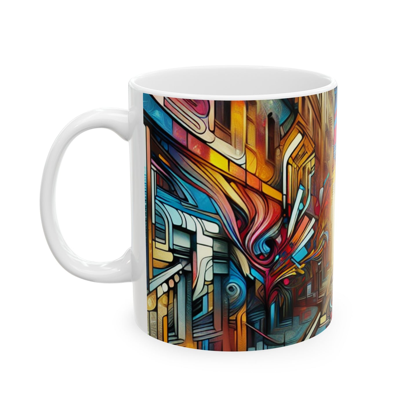 "Urban Ecosystem: A Graffiti Fusion" - The Alien Ceramic Mug 11oz Graffiti Art