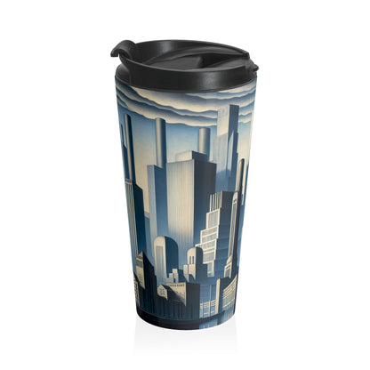 "Modern Metropolis: A Precisionism Perspective" - The Alien Stainless Steel Travel Mug Precisionism