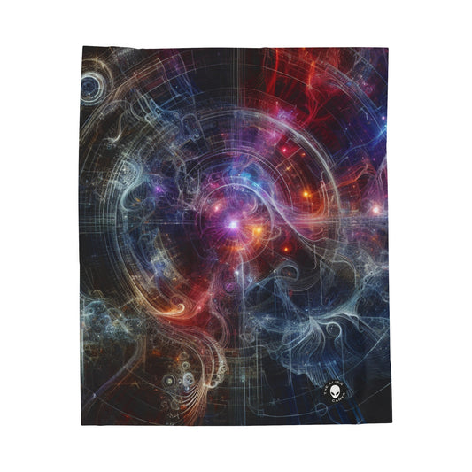 "Nature's Neon Metropolis: A Surreal Fusion of Technology and Greenery" - The Alien Velveteen Plush Blanket Digital Art
