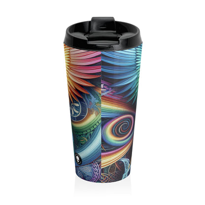 "Lionhearted Warrior Goddess: A Celtic-Inspired Artwork" - The Alien Stainless Steel Travel Mug Celtic Art