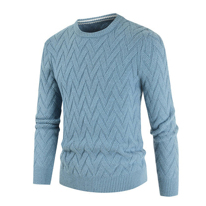 Men's Sweater Solid Color Round Neck Slim Fashion Versatile T-Shirt