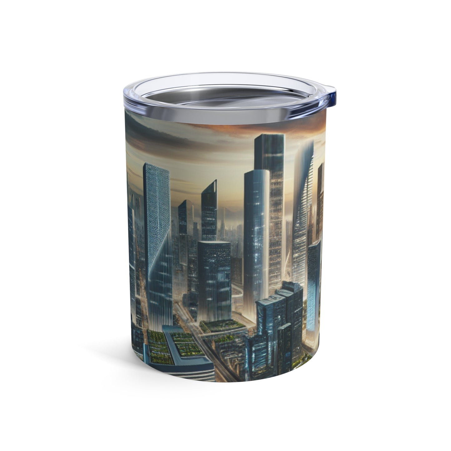 "Future Metropolis: A Neo-Futuristic Urban Utopia" - The Alien Tumbler 10oz Neo-futurism