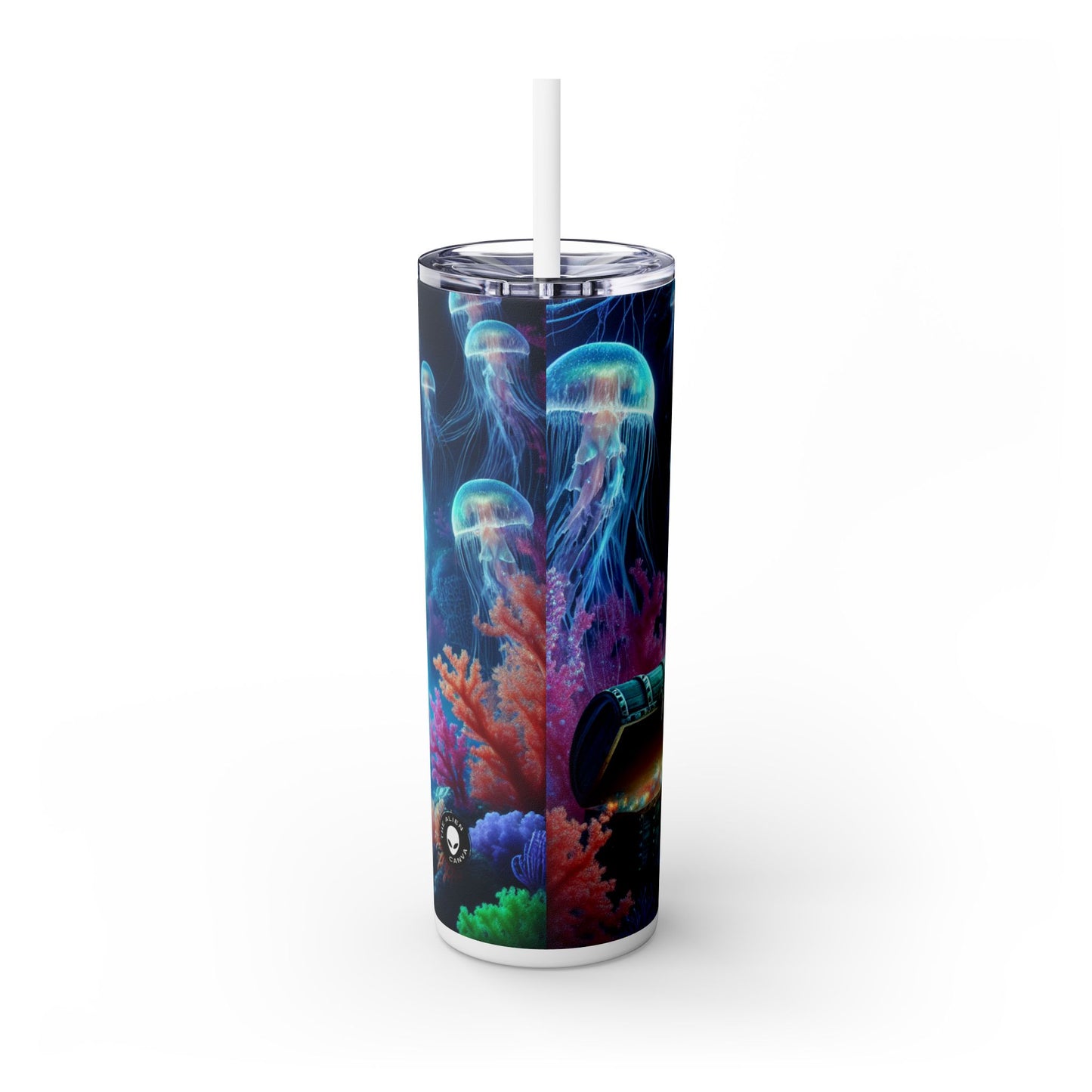 "Treasures of the Deep" - The Alien Maars® Skinny Tumbler with Straw 20oz