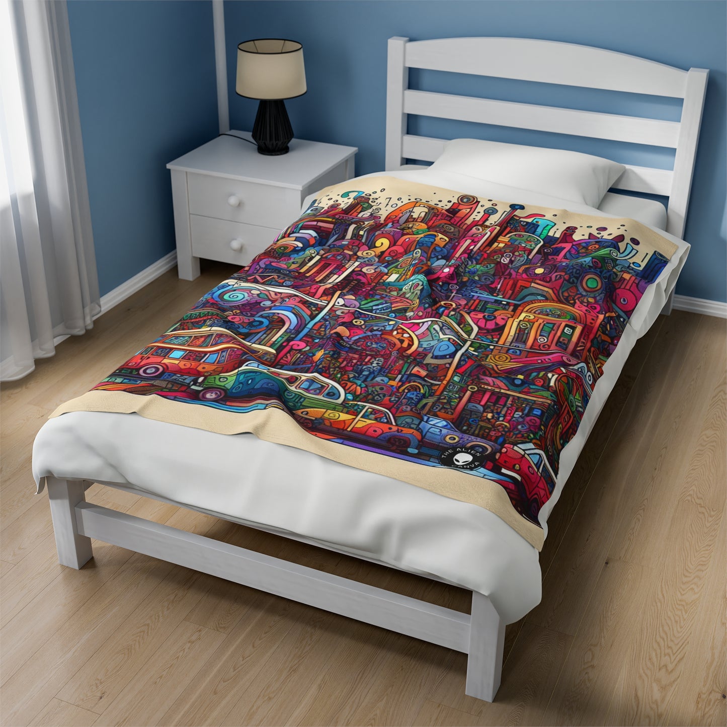 "Unity in Diversity: A Graffiti Mural of the Animal Kingdom" - The Alien Velveteen Plush Blanket Graffiti Art