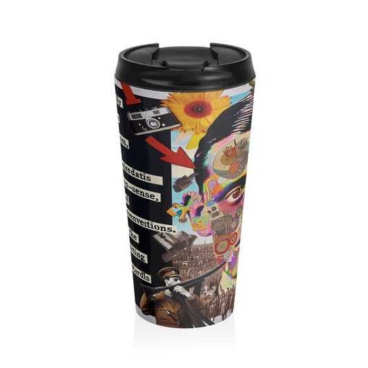 "Absurdity Unleashed: Creating a Dadaist Collage of Chaos" - The Alien Stainless Steel Travel Mug Dadaism