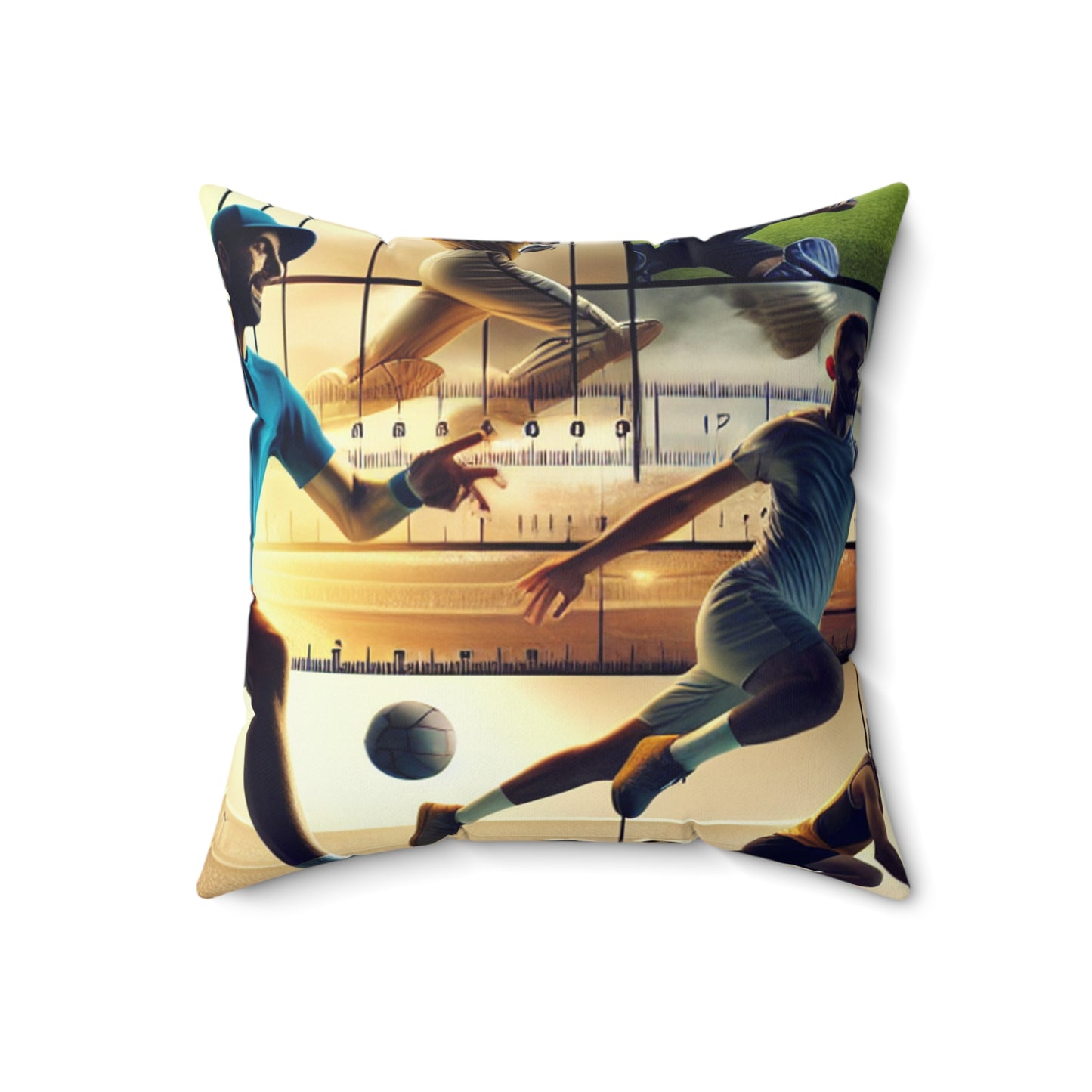 "Sports Synthesis: A Video Art Piece" - The Alien Spun Polyester Square Pillow Video Art Style