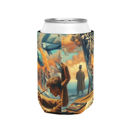 Whimsical Dreams: Defying Gravity in the Celestial Abyss - The Alien Can Cooler Sleeve Surrealism