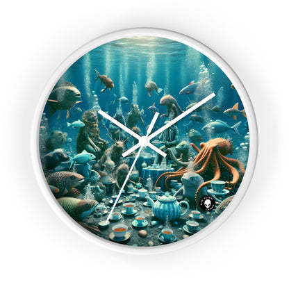 "La hora del té en el mar azul profundo" - El reloj de pared extraterrestre