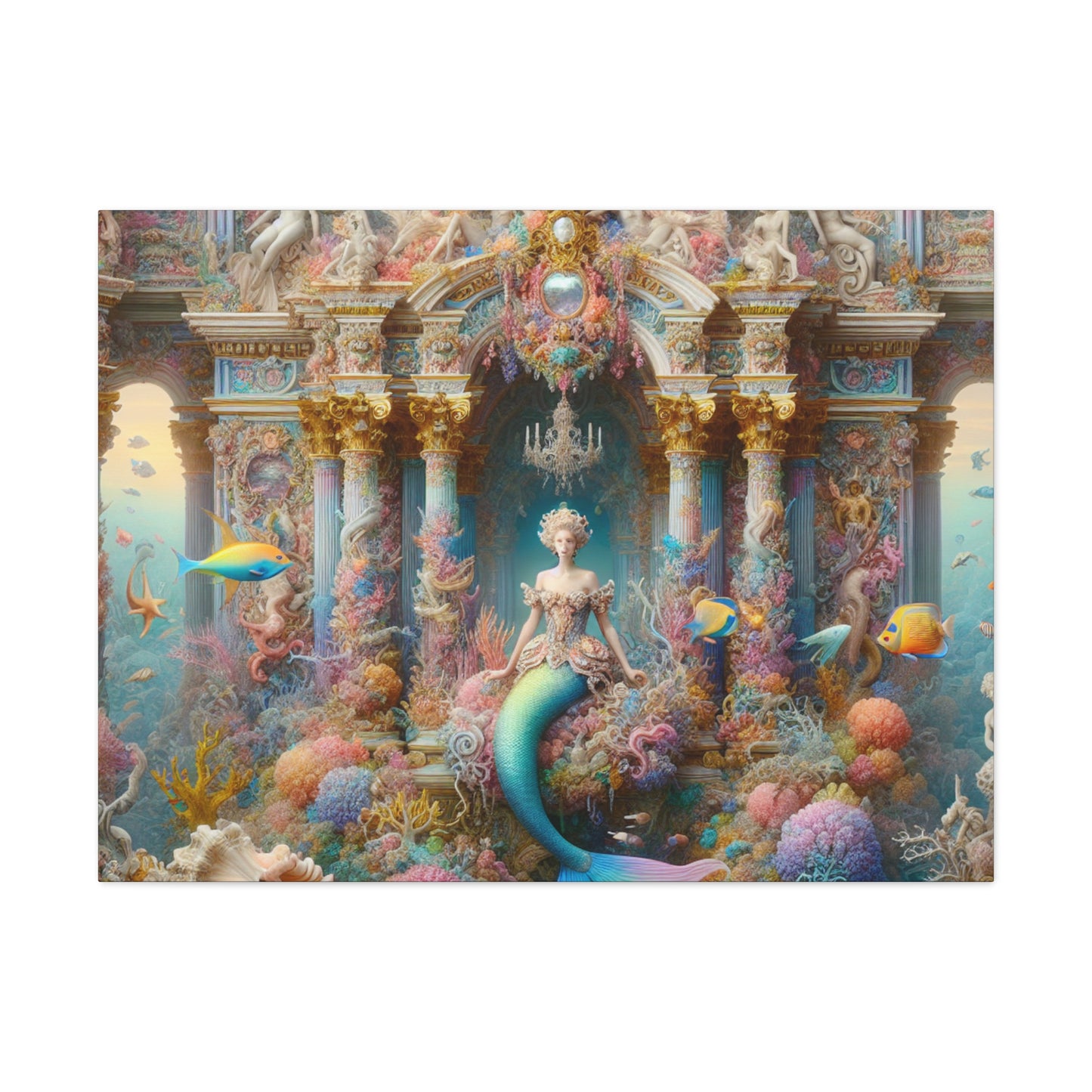 "Underwater Splendor: A Rococo Mermaid Palace" - The Alien Canva Rococo Style