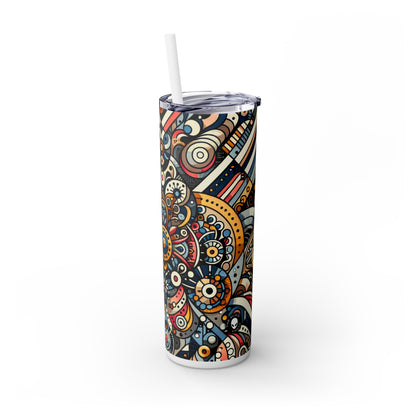 "Moroccan Mosaic Masterpiece" - The Alien Maars® Skinny Tumbler with Straw 20oz Pattern Art