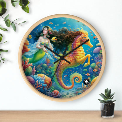 "Mermaid's Magical Coral Ride" - The Alien Wall Clock