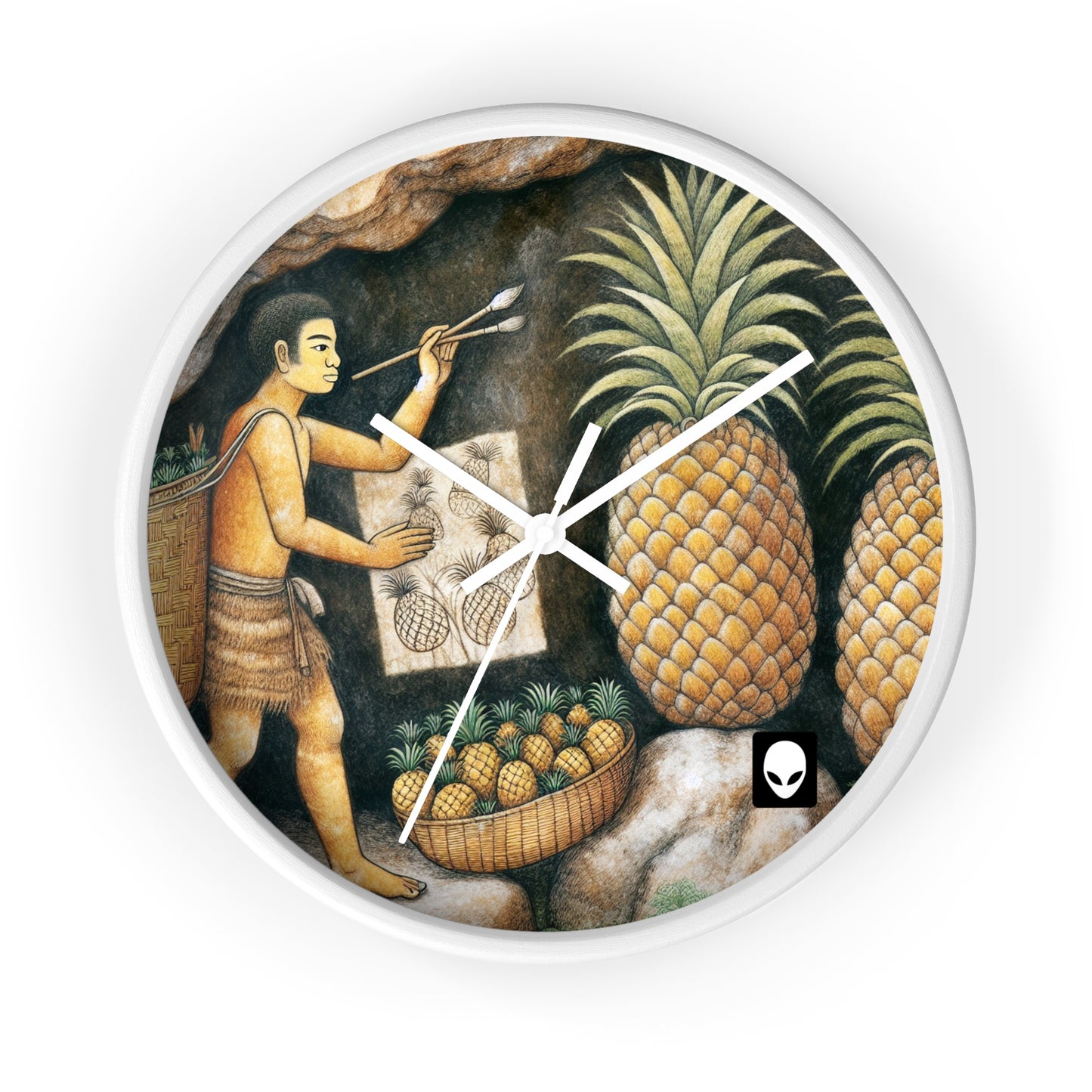 "Pineapple Harvest" - The Alien Wall Clock Cave Painting Style