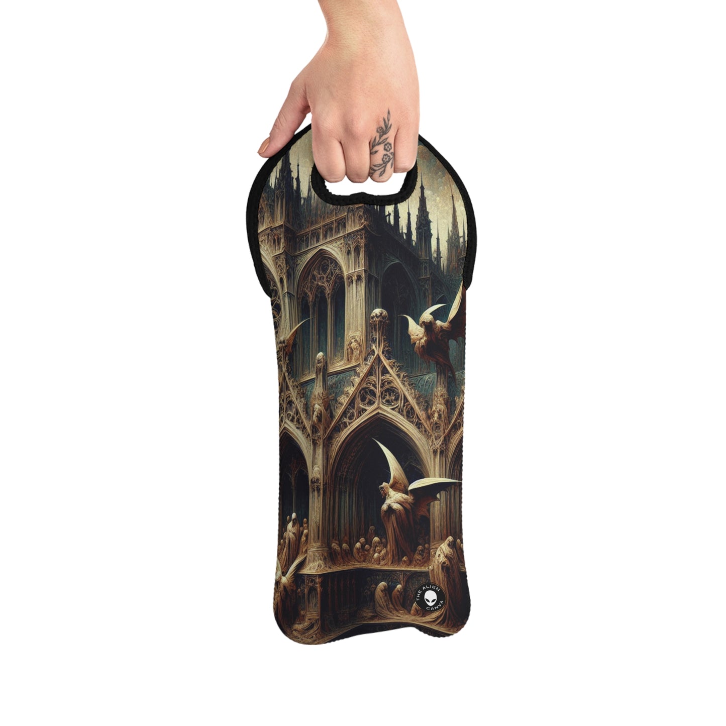 - The Alien Wine Tote Bag Gothic Art