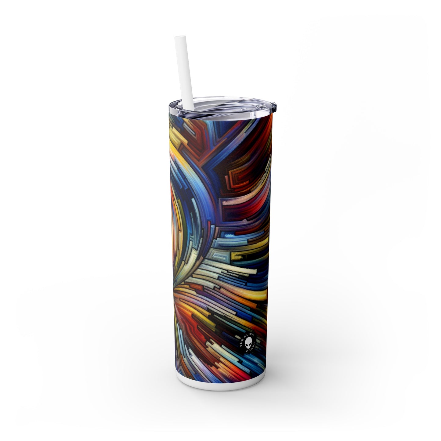 « Dynamo Kinetics : Explorer le mouvement à travers l'engrenage et le disque » - The Alien Maars® Skinny Tumbler avec paille 20oz Kinetic Art