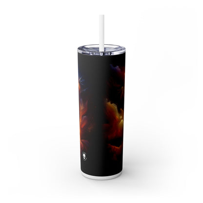 "Celestial Embrace: The Fusion of Sun and Moon" - The Alien Maars® Skinny Tumbler with Straw 20oz