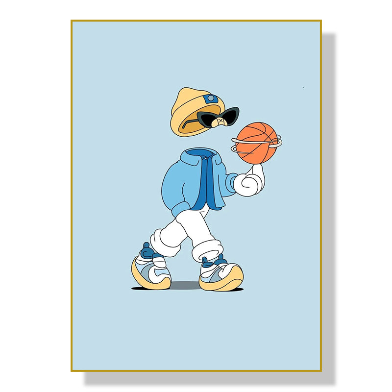 Sports Cartoon Characters Art Poster Home Living Room Canvas Painting