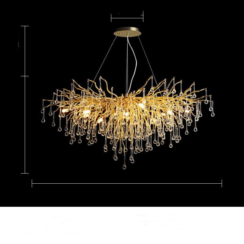 Postmodern Light Luxury Chandelier Water Drop Crystal Lamp Atmosphere