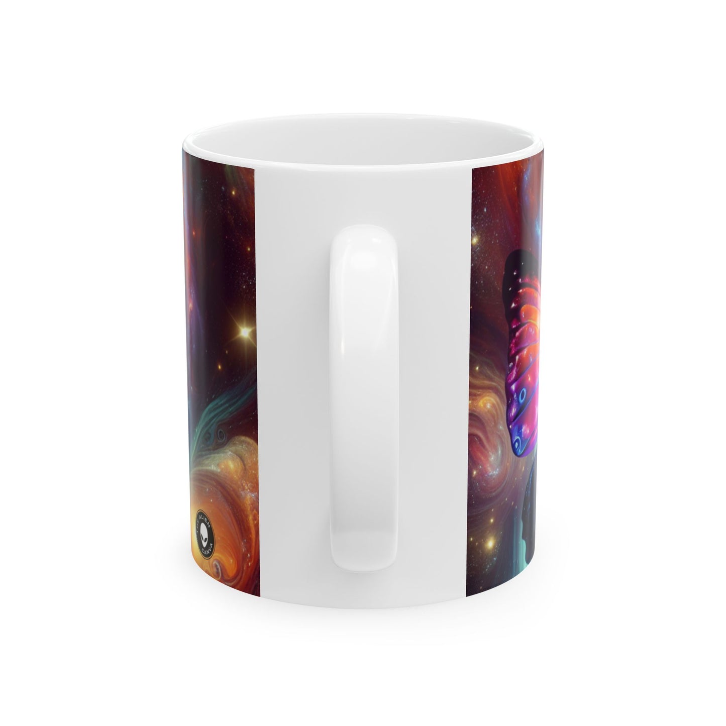 "Galactic Butterfly: A Cosmic Spectacle" - The Alien Ceramic Mug 11oz