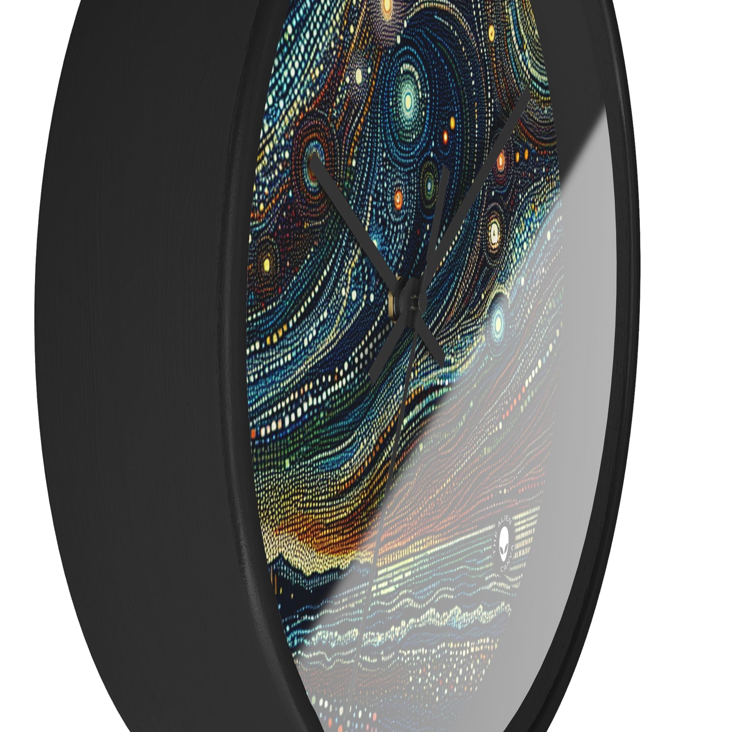 "Starry Dots: A Celestial Mosaic" - El puntillismo del reloj de pared alienígena