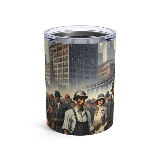 Title: "Unity in Action: Celebrating Solidarity's Triumph" - The Alien Tumbler 10oz Social Realism