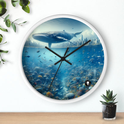 "Whale City: A Surreal Underwater Wonderland" - The Alien Wall Clock