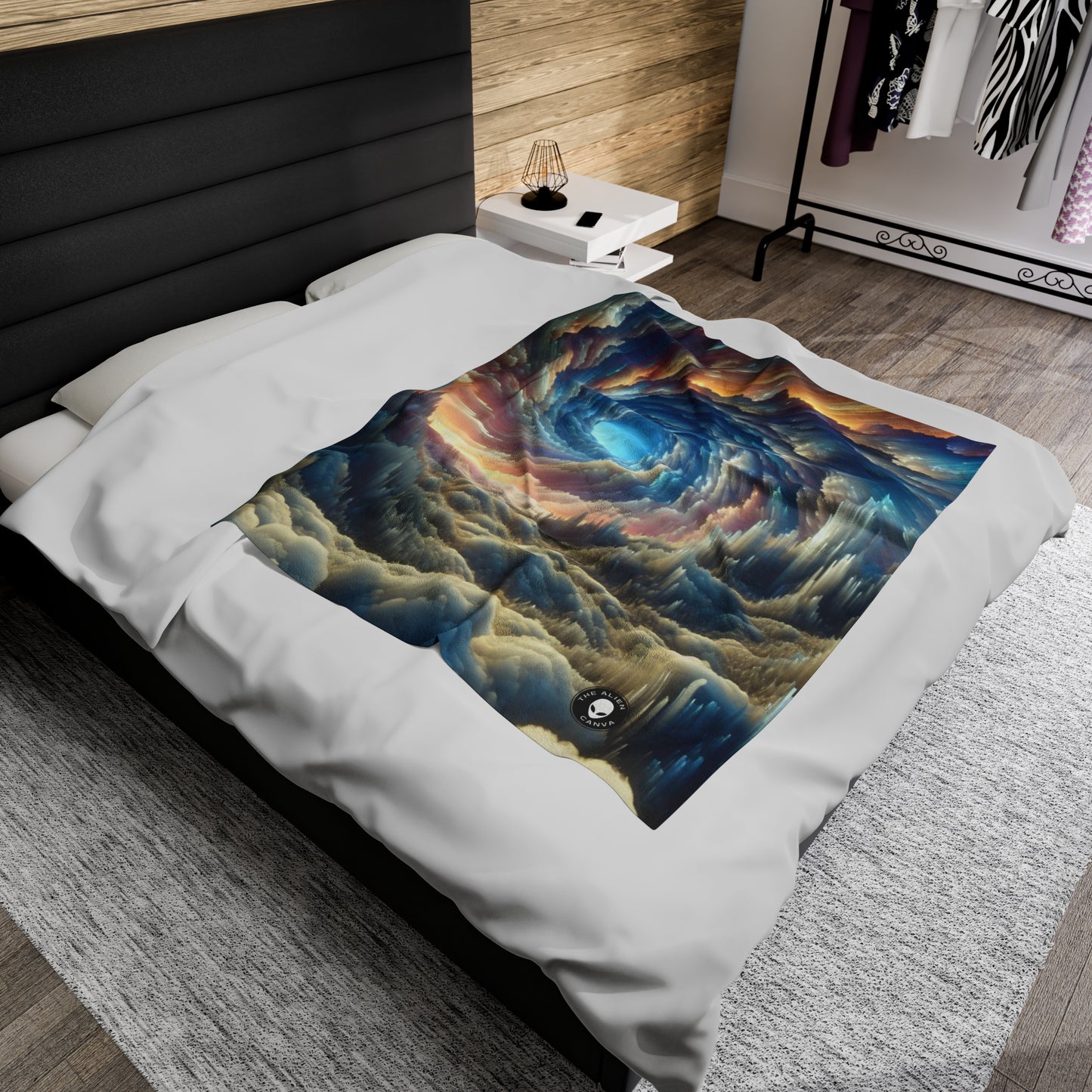 Crystal Peaks and Colorful Skies - The Alien Velveteen Plush Blanket