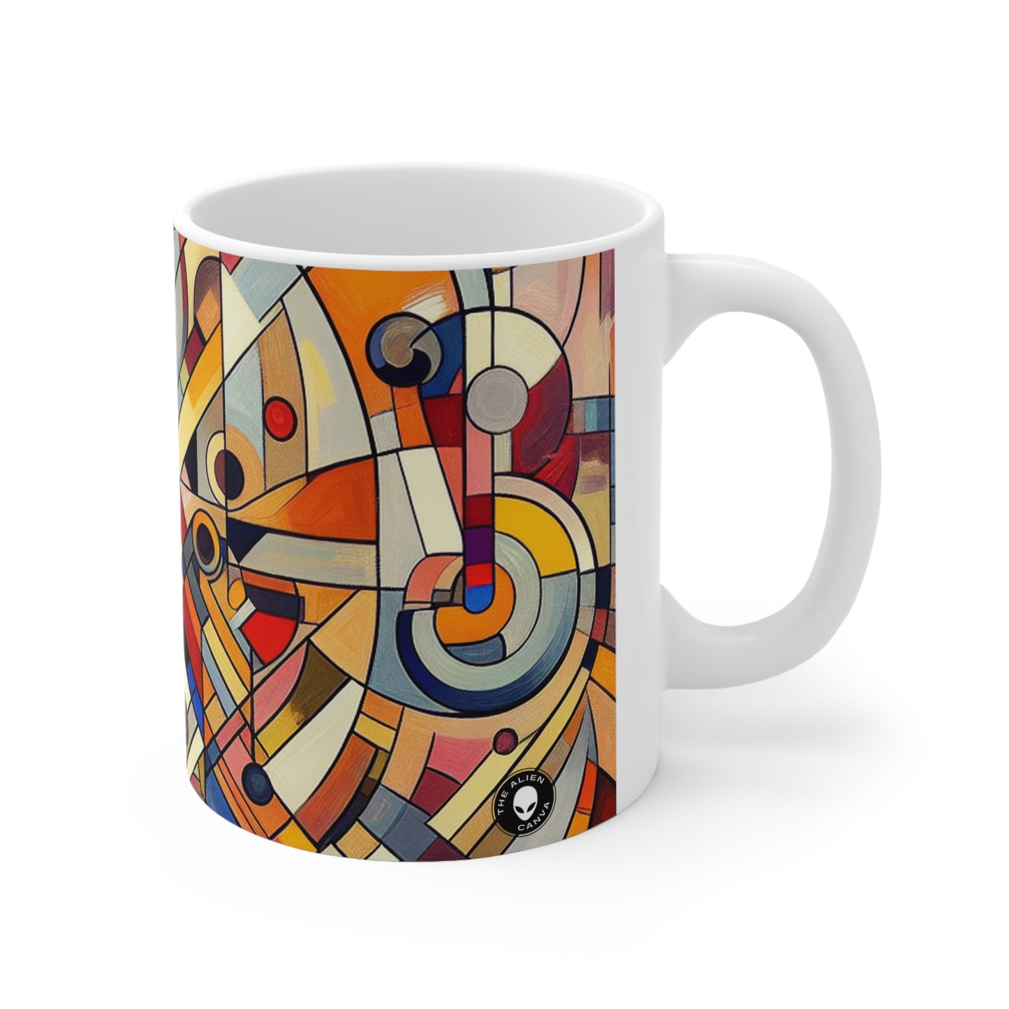 Caos y armonía: una danza visual - La taza de cerámica alienígena 11oz Arte abstracto