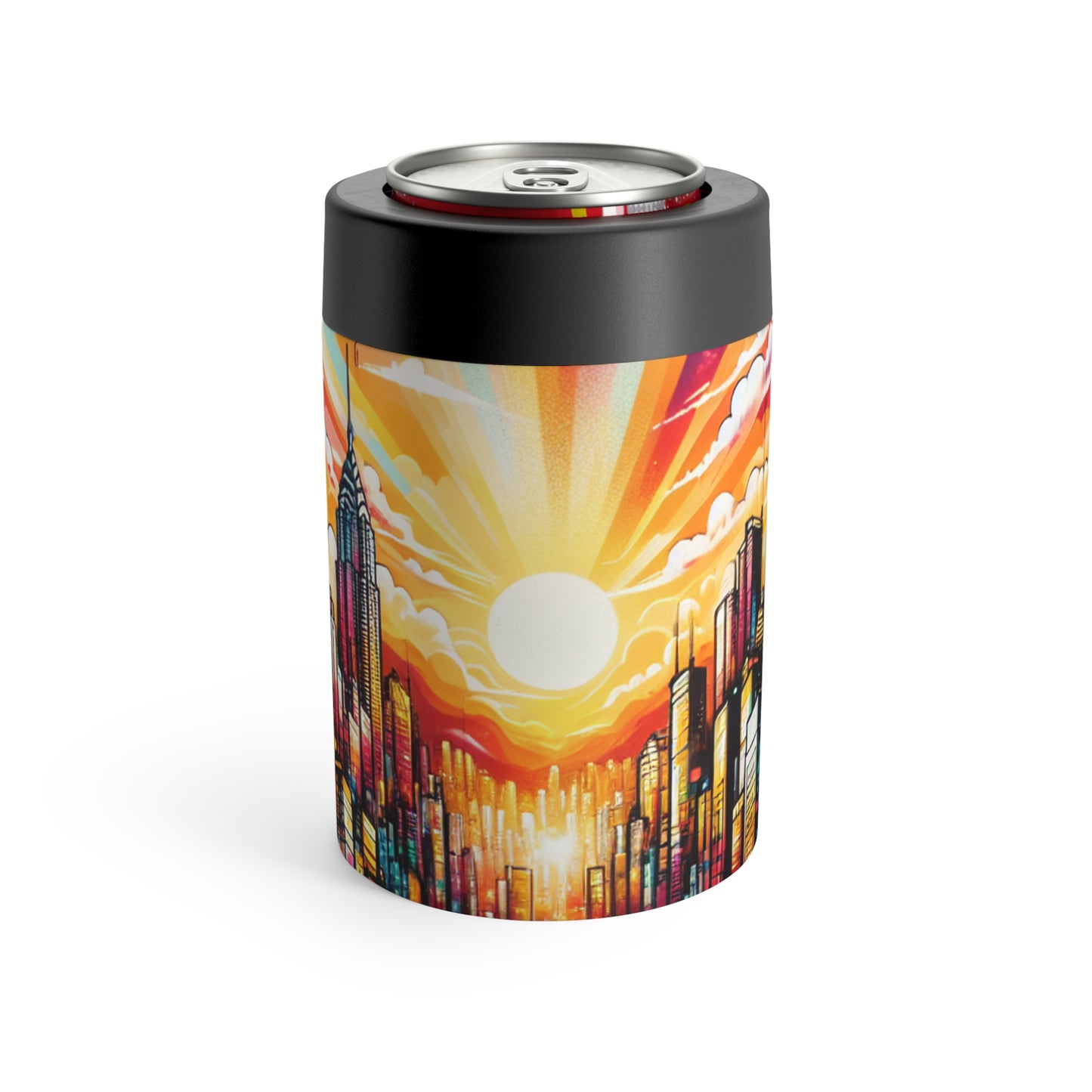 "Cityscape Sunrise" - The Alien Can Holder Street Art / Graffiti Style