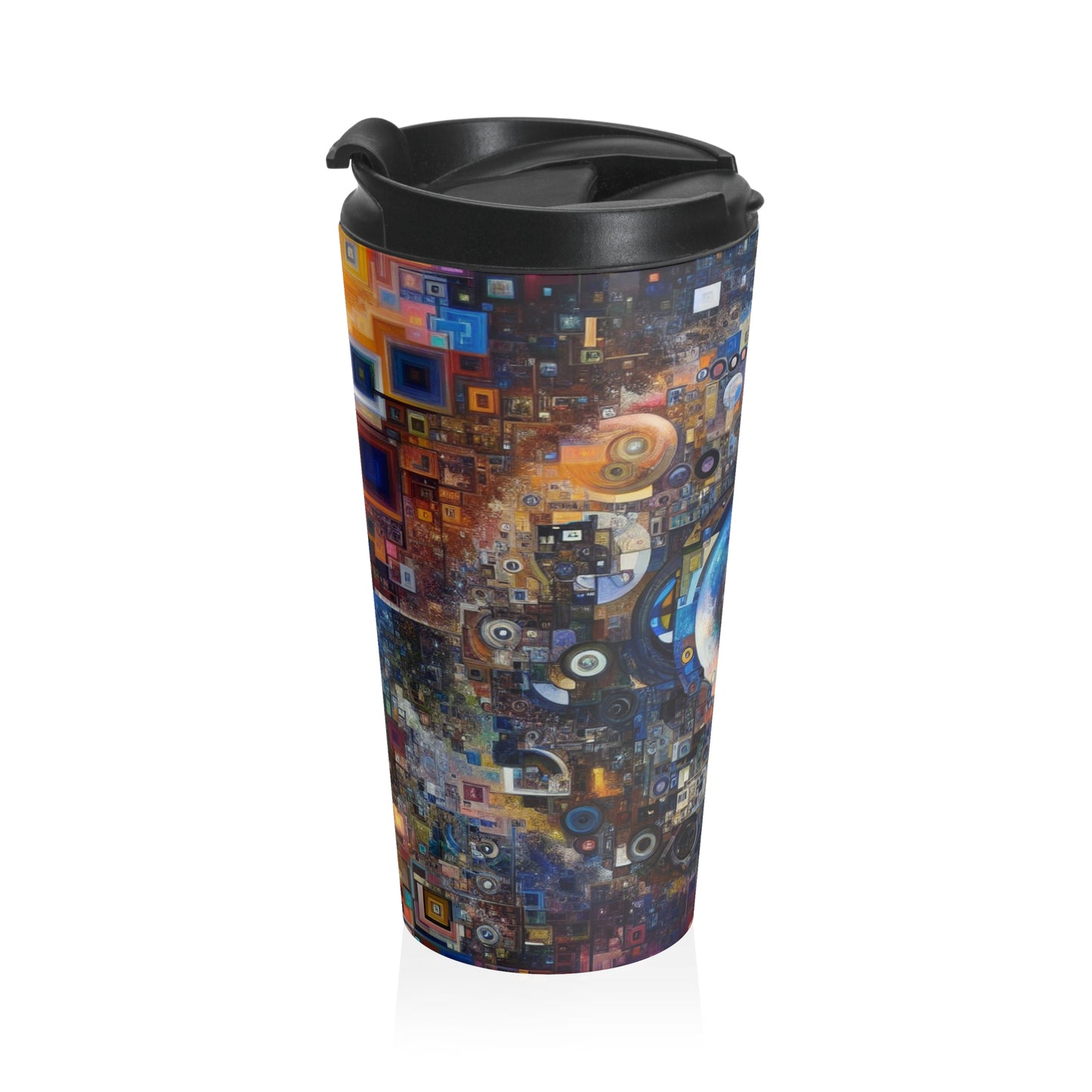 "Perception Distorted: A Postmodern Commentary on Reality" - The Alien Stainless Steel Travel Mug Postmodern Art