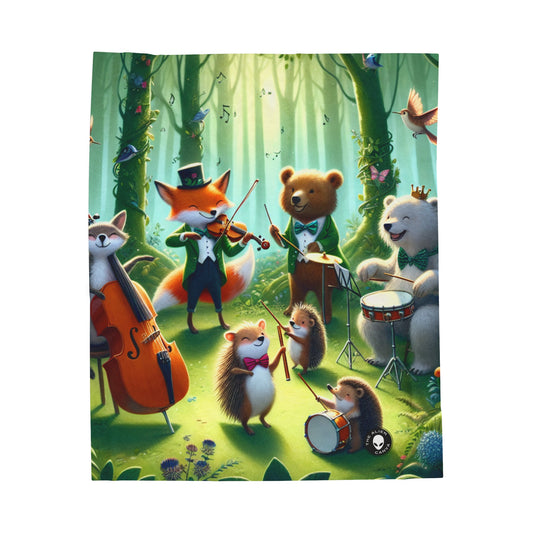 "Melodious Menagerie: Musical Animals in the Enchanted Forest" - The Alien Velveteen Plush Blanket