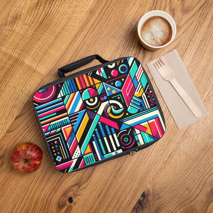 "Neon Geometric Pop" - The Alien Lunch Bag Contemporary Art Style