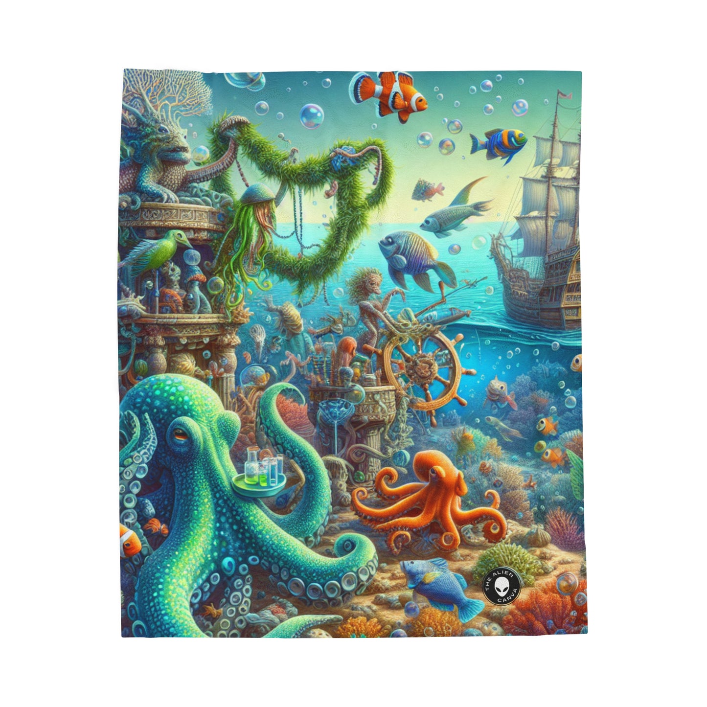 "Underwater Fiesta" - La couverture en peluche Alien Velveteen