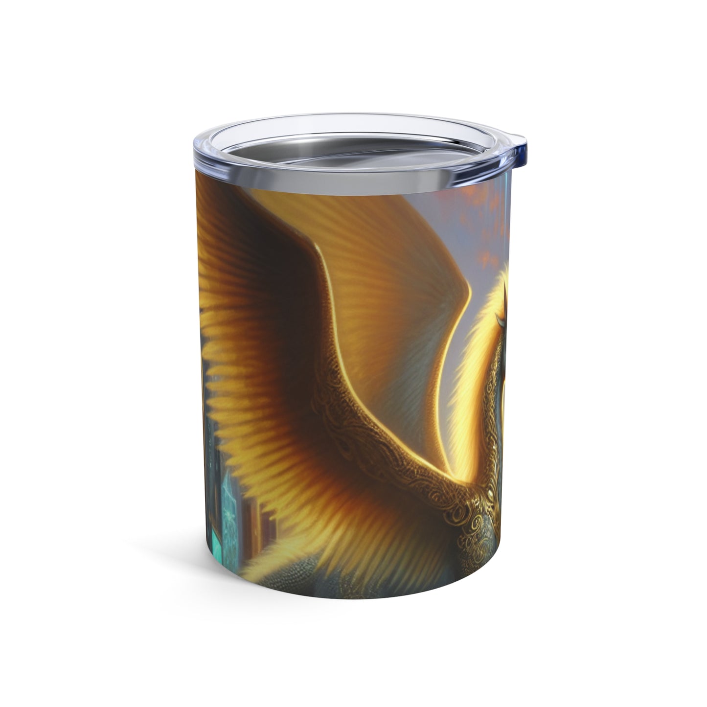 "Futuristic Fantasia: Mythical Being in the Metropolis" - The Alien Tumbler 10oz