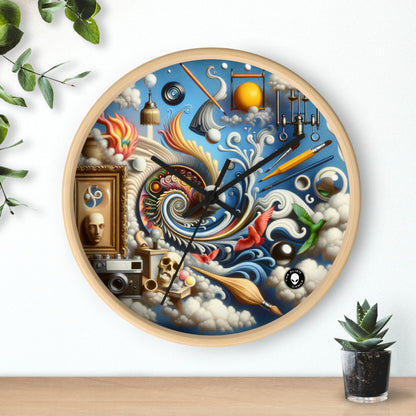 "Temporal Meltdown: Surreal Landscape" - The Alien Wall Clock Surrealism