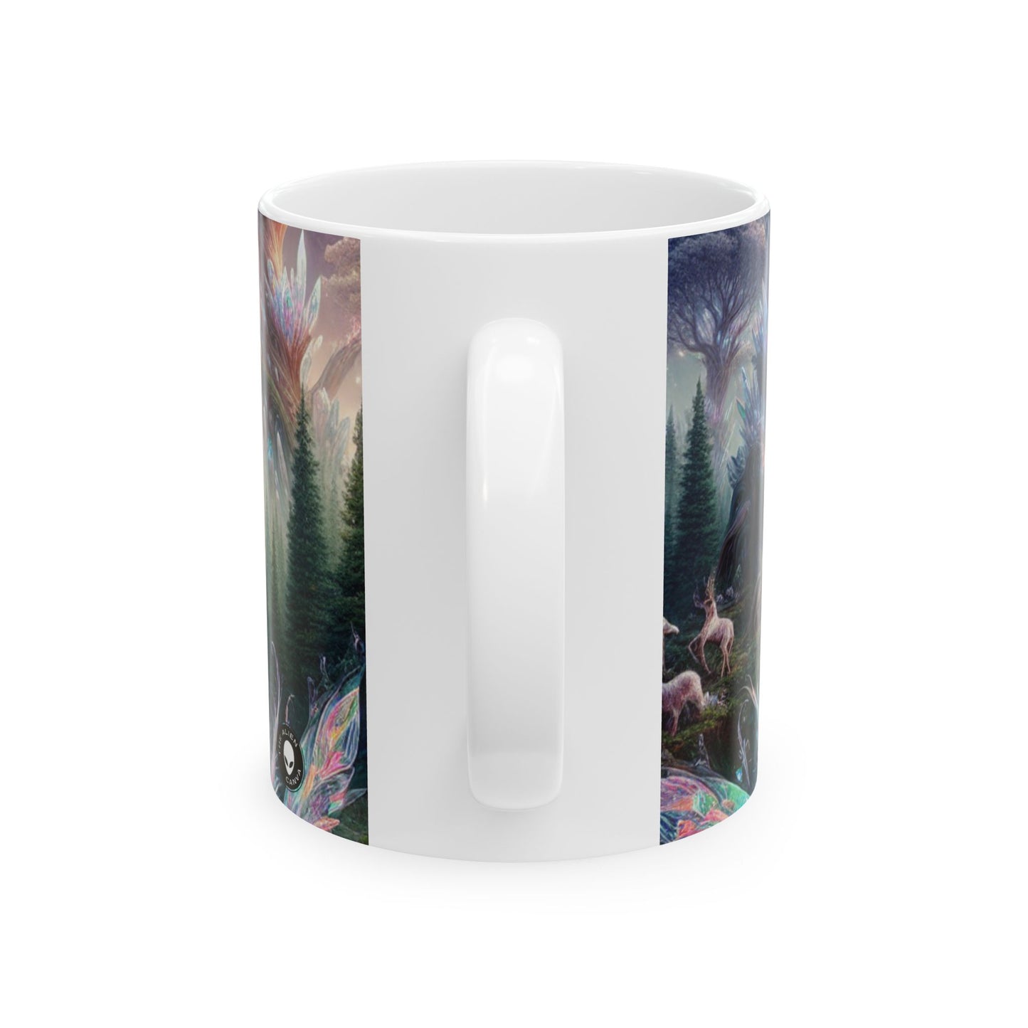 "Bosque de Cristal: Un Reino Mágico" - Taza de Cerámica Extraterrestre 11oz