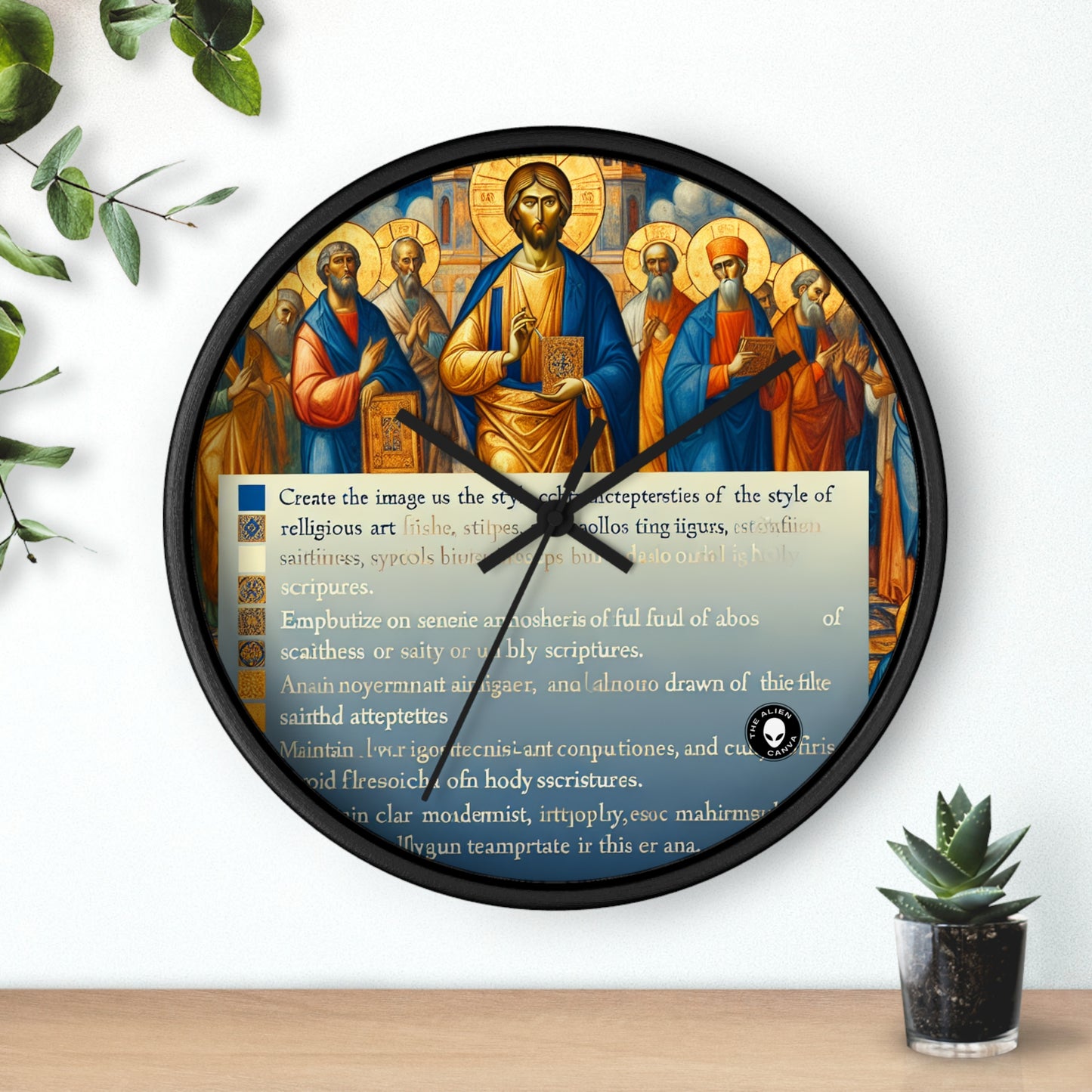 "Forged in Faith: The Journey from Despair to Hope" - The Alien Wall Clock Religious Art