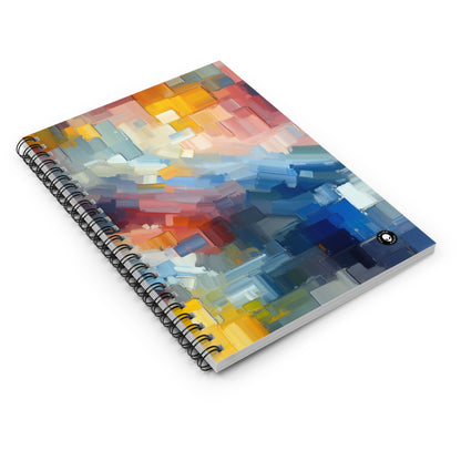 "Coucher de soleil tranquille : une peinture de champ de couleur pastel doux" - The Alien Spiral Notebook (ligne lignée) Peinture de champ de couleur