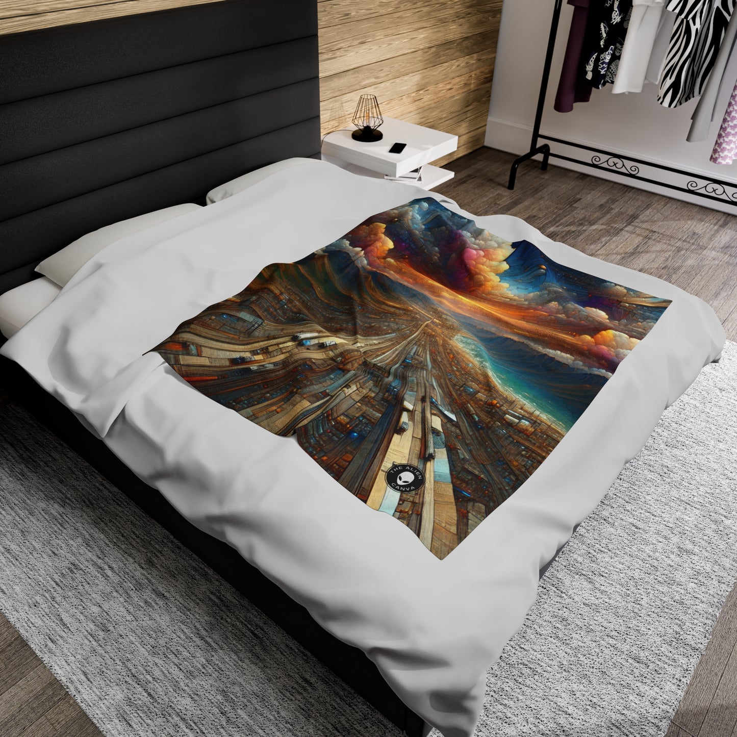 "Enchanted Realm: A Magical Fairy Kingdom" - The Alien Velveteen Plush Blanket Digital Painting