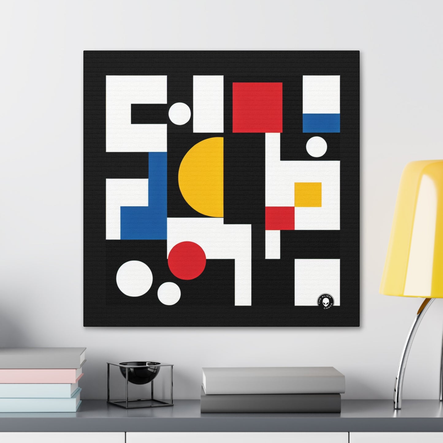 "Suprematic Harmony: Exploring Geometric Composition with Bold Colors" - The Alien Canva Suprematism