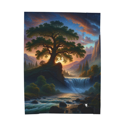 "The Storm's Embrace: A Romantic Landscape" - The Alien Velveteen Plush Blanket Romanticism