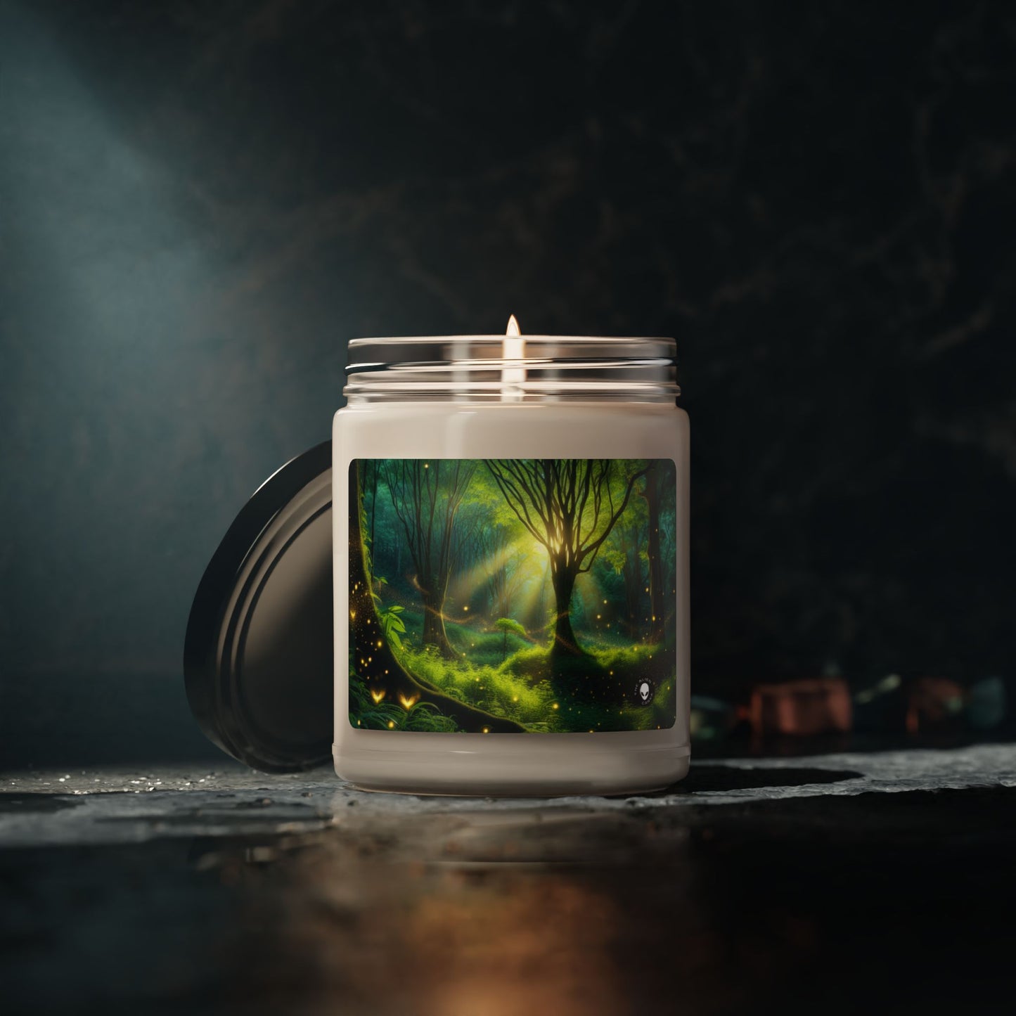 "Magia del bosque resplandeciente": vela de soja con aroma a alienígena de 9 oz