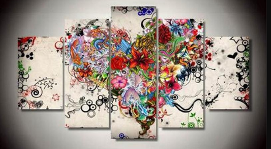 XXL Diamond Painting - Multi-Bild Herz der Blume