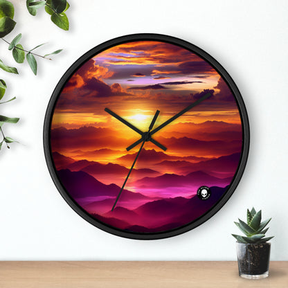 "Dawning Peaks: A Mountain Sunrise" - The Alien Wall Clock