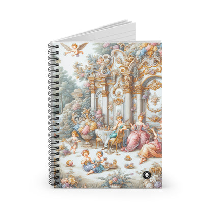 "A Garden of Rococo Delights: A Whimsical Extravaganza" - The Alien Spiral Notebook (Ruled Line) Rococo