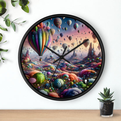 "Whimsical Sky : Une aventure surréaliste en ballon" - L'horloge murale extraterrestre