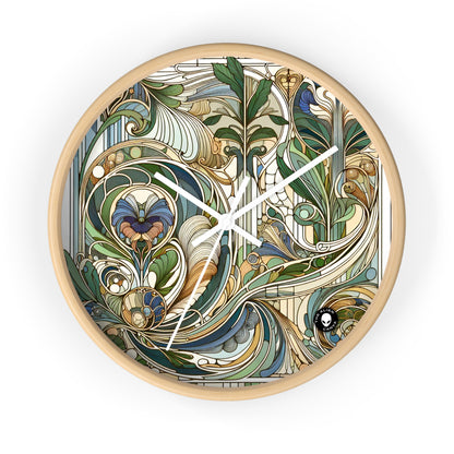 "Encantamiento iluminado por la luna: una serenata mística en el estilo Art Nouveau" - El reloj de pared alienígena Art Nouveau