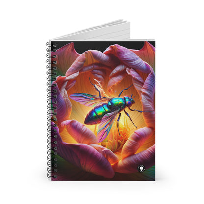 "The Beauty of Nature: A Hyperrealistic Insect Mosaic" - The Alien Spiral Notebook (Ruled Line) Hyperrealism