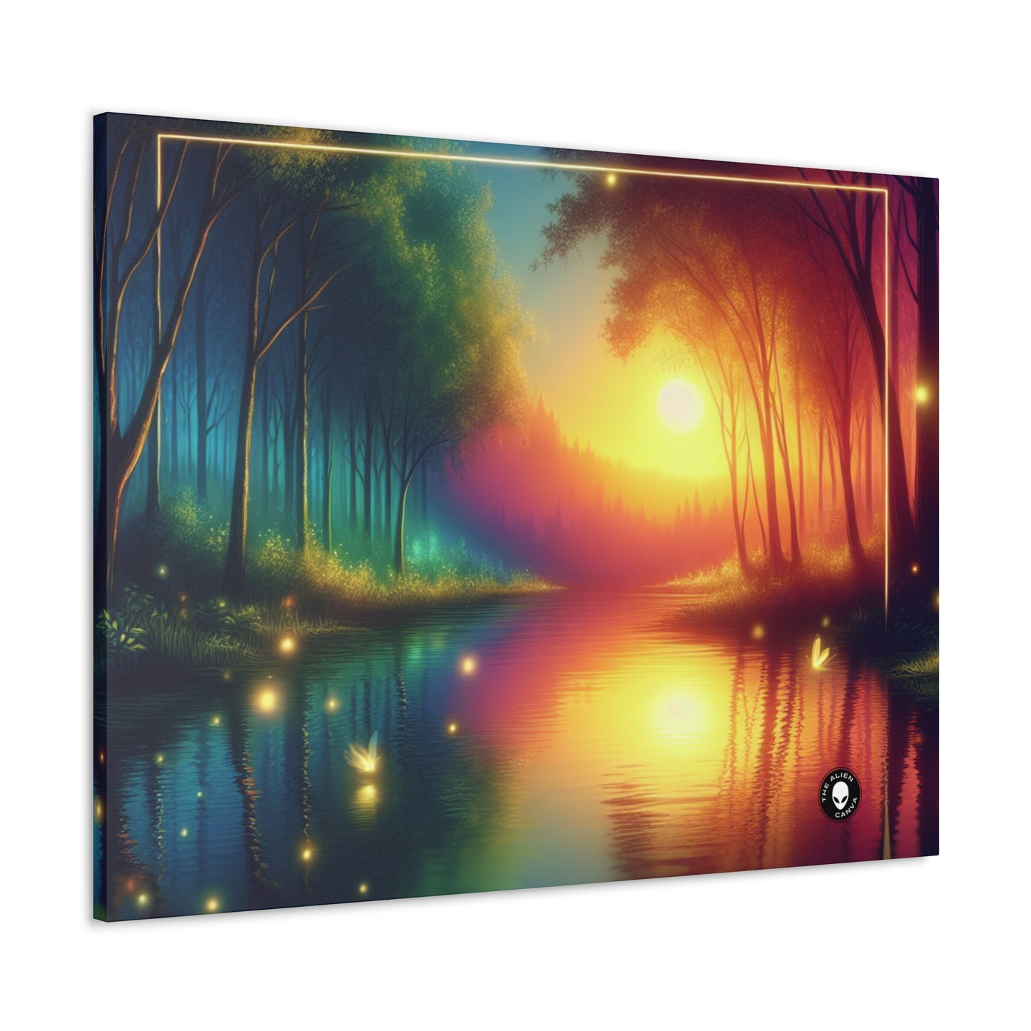 "Dusk Enchantment: A Magical Forest Scene" - The Alien Canva