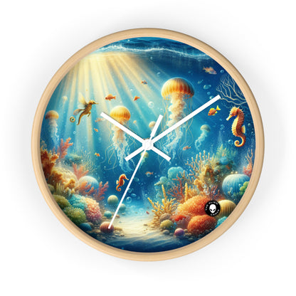 "Sunlit Serenity: A Magical Underwater Realm" - The Alien Wall Clock