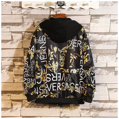 Printed hooded jacket